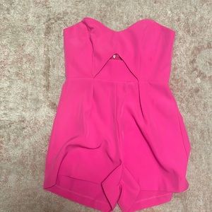 glam boutique pink strapless romper